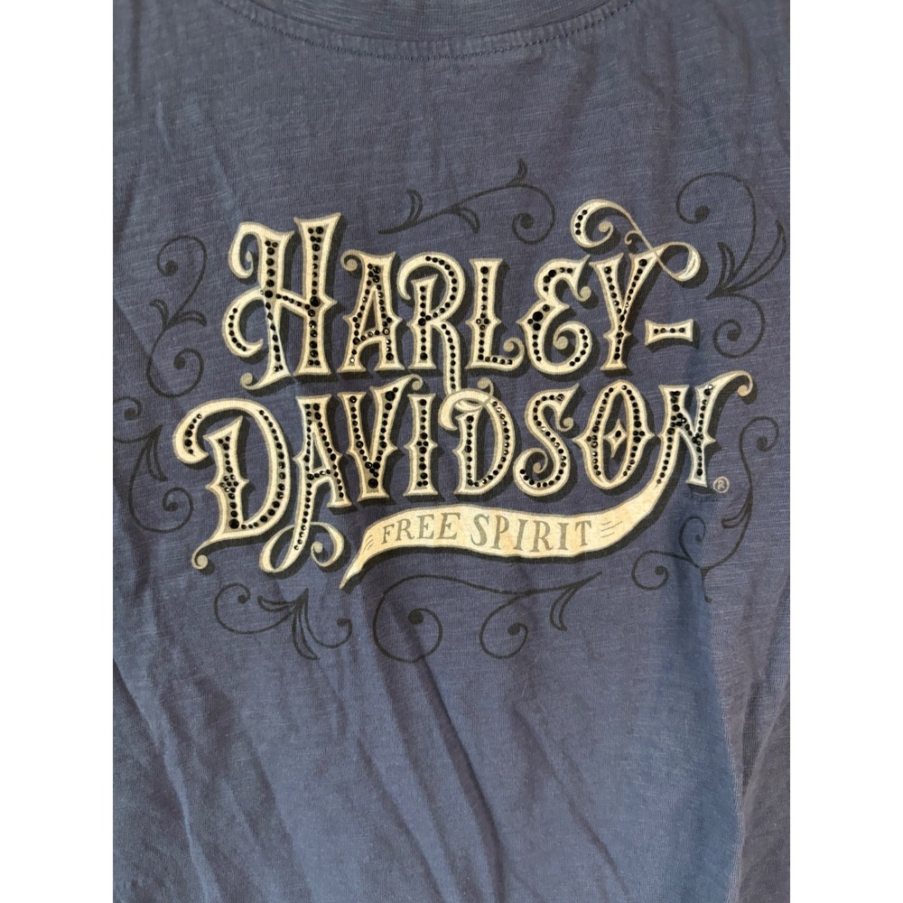 Harley-Davidson Free Spirit Cherokee NC Graphic Tee Blue XL - Picture 3 of 7